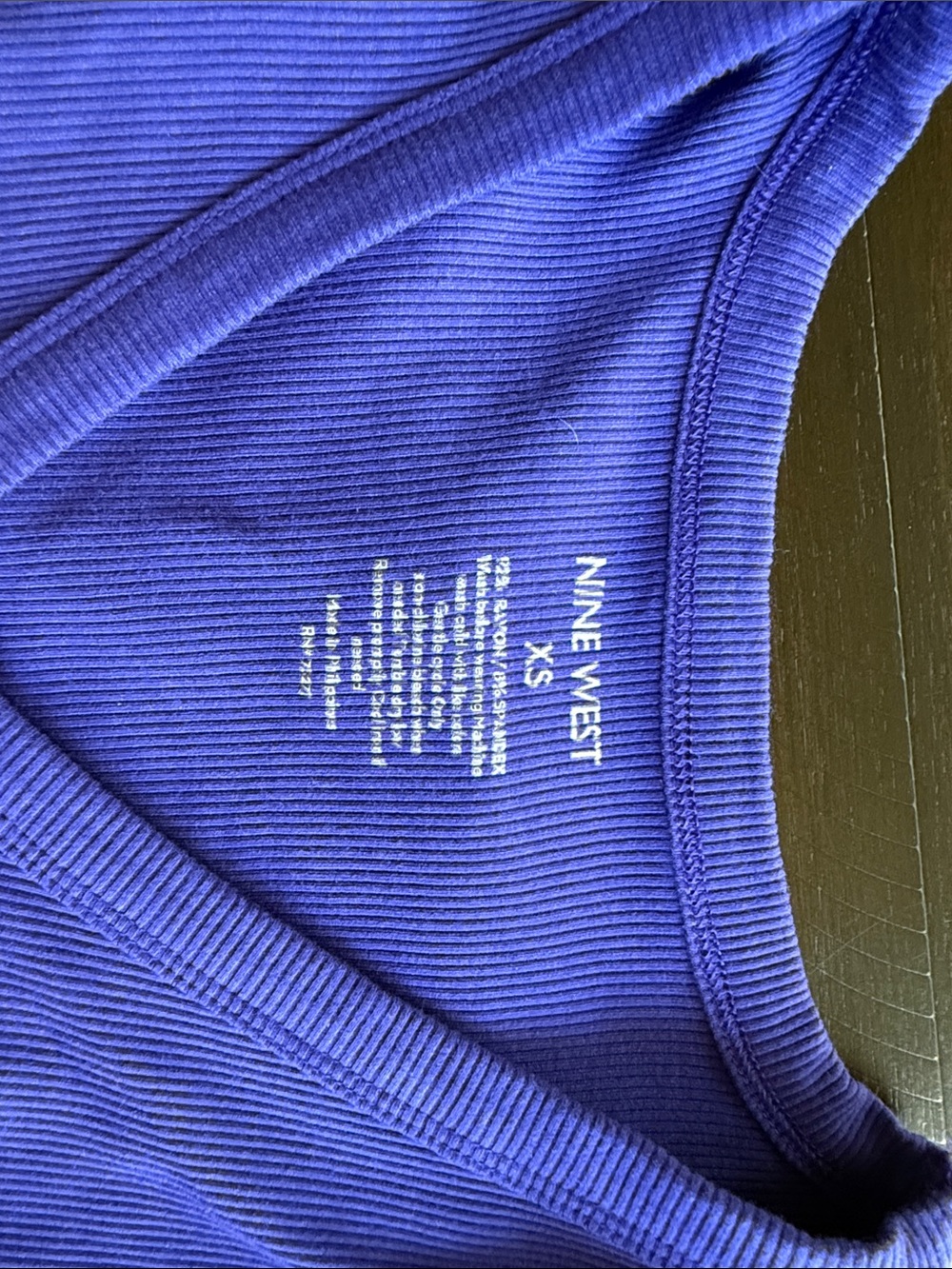 Nine West Vibrant Purple V-Neck Ruffle Sleeve Tank - Picture 2 of 2